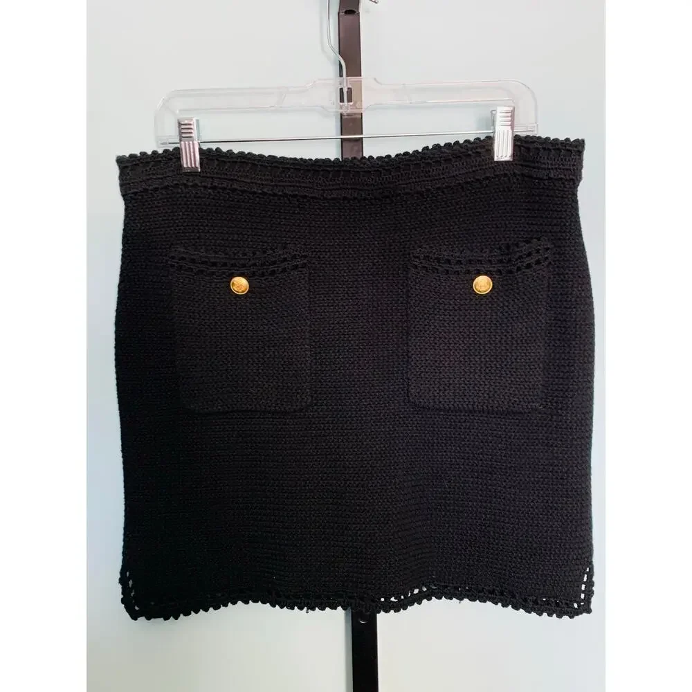 NWT J. Crew Sweater Mini Skirt with Crochet Trim Size Large